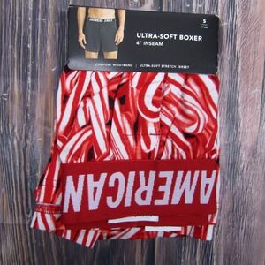 American Eagle NEW NWT Mens Small Boxer Briefs Red Candy Cane Holiday Gift